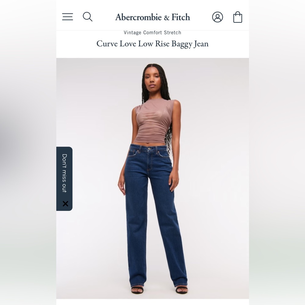 Abercrombie & Fitch Curve Love Baggy Low Rise